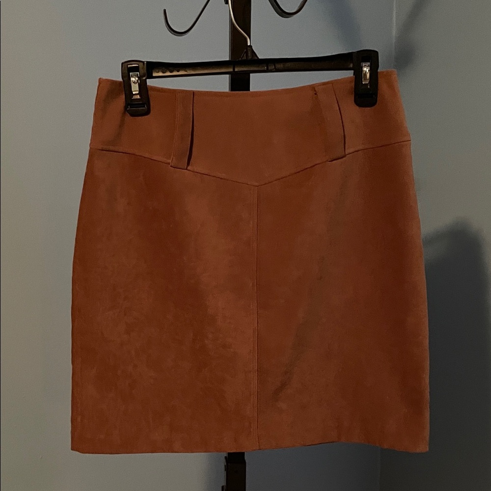 Garage Brown Faux Suede Mini Skirt